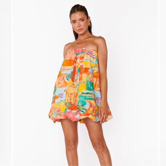 NWT! SHOW ME YOUR MUMU BEVERLY BUBBLE-HEM DRESS - Size Small 🏰 - Picture 2 of 6